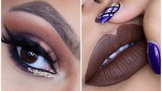 Warm Metallic Eyes + Brown Lips Tutorial | Katie Danger