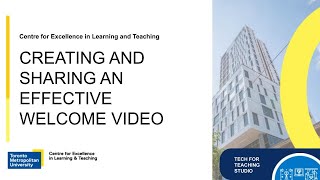 Creating and sharing effective welcome videos (abridged)
