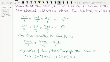 Analytical solid geometry : - ( Condition for a line to lie on a lane ; Solving problem ) - 55.