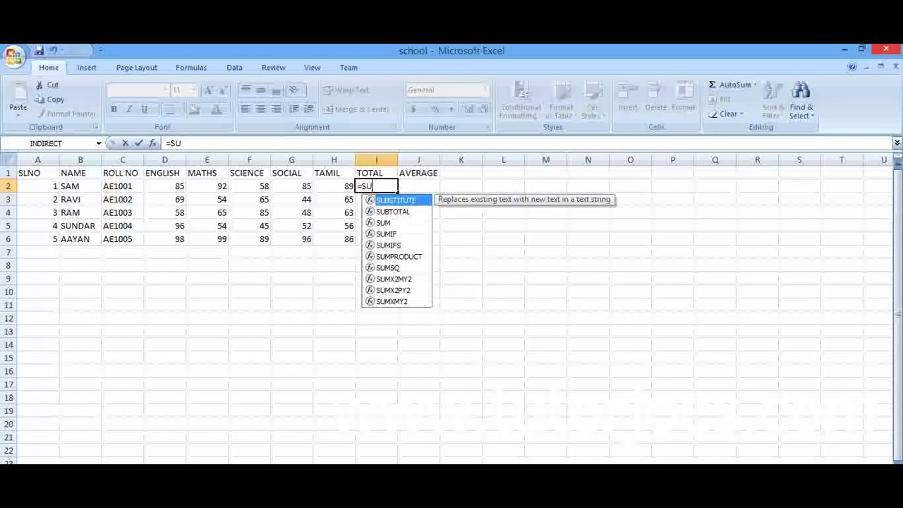 Basic Excel Formulas In Tamil 1 Youtube Basic Excel Formulas In Tamil 1 Youtube