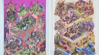 [ASMR]Use stickers to diy vampire mansions and caves