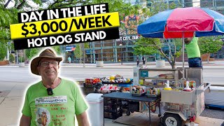 Famous Day in the Life of $3,000/Week Hot Dog Food Cart Business Net Worth