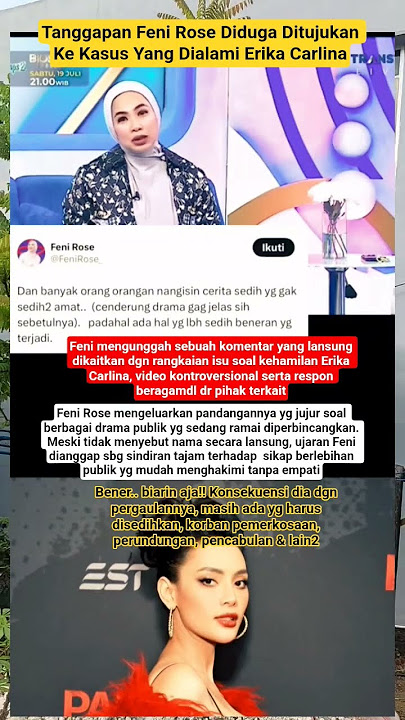 Tanggapan Feni Rose yg diduga ditujukan ke Erika #shortvideo #viralvideo #fenirose #erikacarlina#fyp