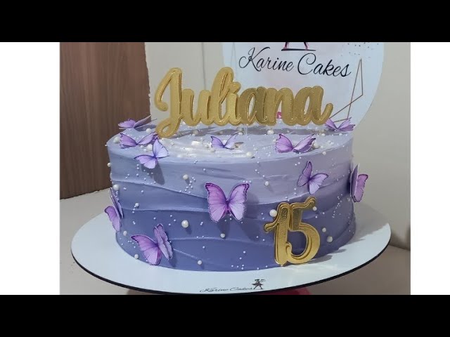 Bolo Wave Cake com glitter e borboletas ❤ 