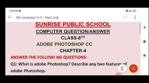 8th class computer ch-4 Adobe Photoshop cc