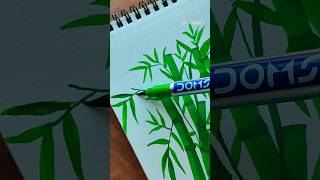 bamboo painting with brush pen / easy bamboo painting ideas ♥️🎍#shorts #art