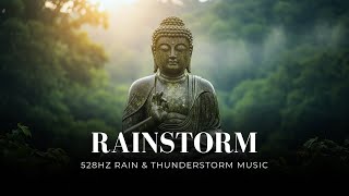 NIGHTTIME CALM | 528Hz Rain & Thunderstorm Music for Mindfulness
