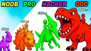 Dino Chaos Crazy Race 3d - Noob Vs Pro Vs Hacker Vs God