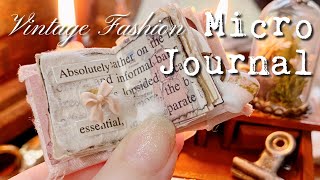 Micro Miniature ASMR Journal with Me 👛 Tiny Vintage Art Diary | No Talking