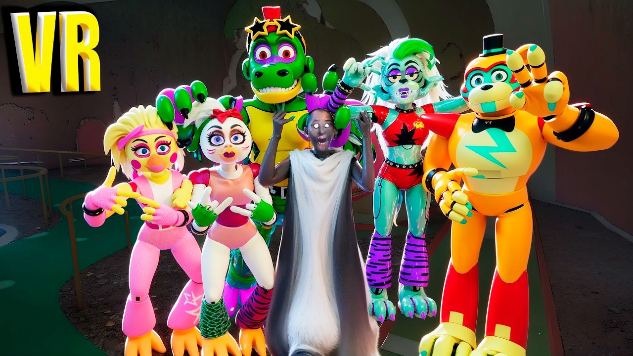 VR Гига Монти показал где работает экскурсия Mega Pizzaplex в VRChat FNAF COOP ВРчат