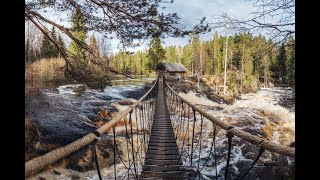 Водопады Ахвенкоски (Рускеальские водопады) в Карелии.