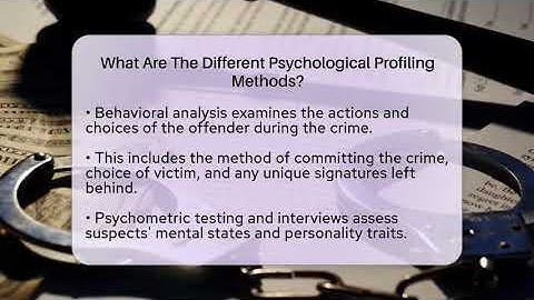 What Are The Different Psychological Profiling Methods? - The Crime Reel