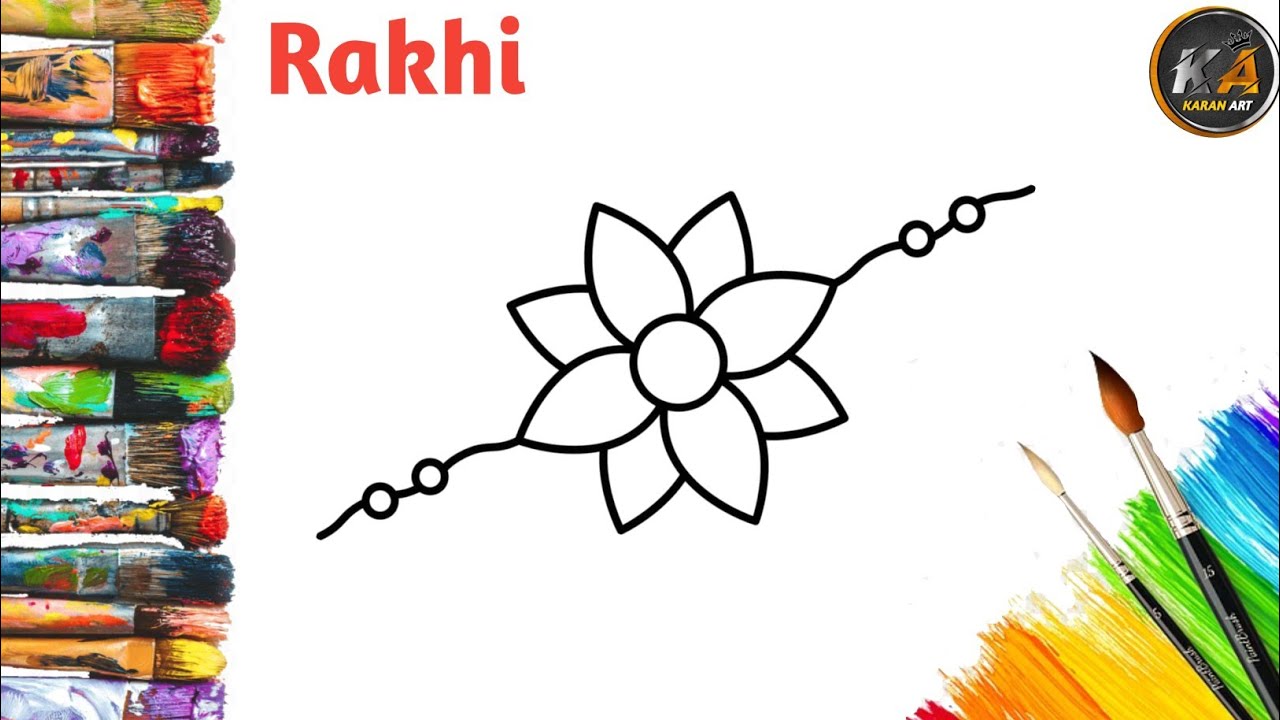 Rakshabandhan drawing easy || How to draw Rakhi step by step || Rakhi ...