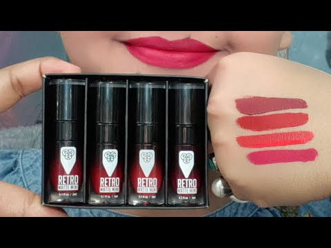 PAC retro matte mini liquid lipstick pink set review | best and affordable bridal lipstick |