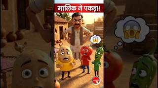 आलू बना दुकान का मालिक! 🥔🤣 #viral #ai #animation #cartoon #shorts #funny #vegetables #comedy