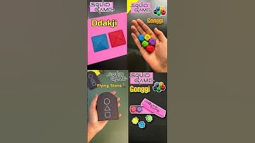 SQUID GAME TOYS | how to make squid game ddakji | gonggi | Flying stone 🟥🟦#squidgame