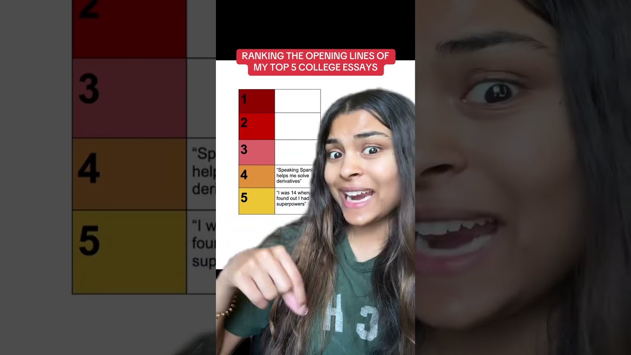 Ranking The Opening Lines Of My Top 5 College Application Essays
