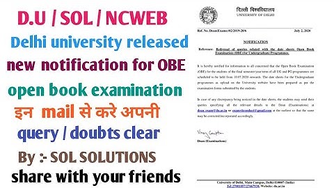 New notification released by delhi university || for open book examination