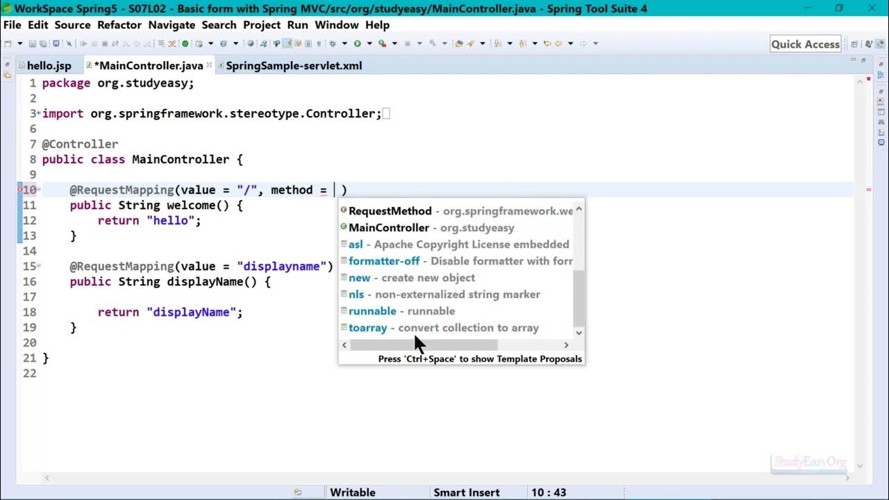 337 Basic form with Spring MVC - YouTube