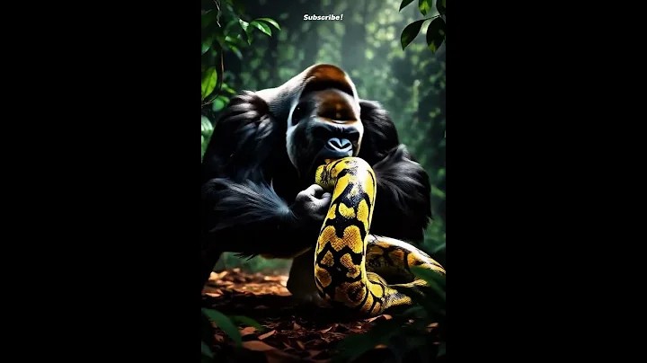 Giant Anaconda vs. Silverback Gorilla in the Jungle 🦍🐍 || #GorillaVsAnaconda #WildlifeShorts