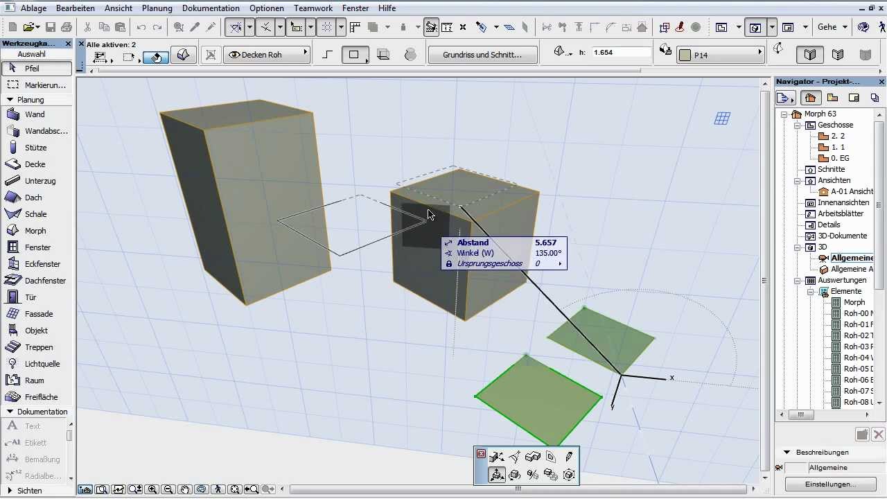 drehen bedeutung ArchiCAD 16 - 3D-Interaktionen - 01 - Verbesserungen der Verschiebe-Operation im 3D-Fenster
