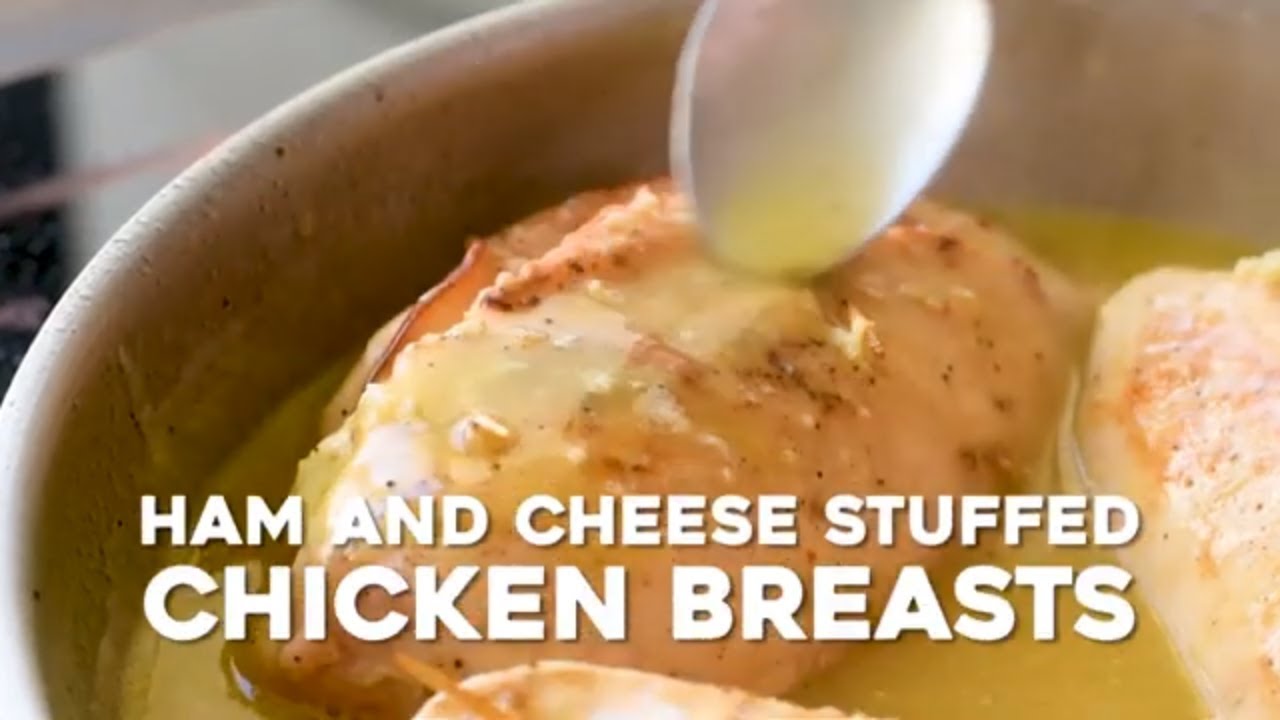 Ham Cheese Stuffed Chicken Breast In Sauce Youtube
