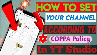How To Set Your Channel According To Coppa Policyrule Moin Tv