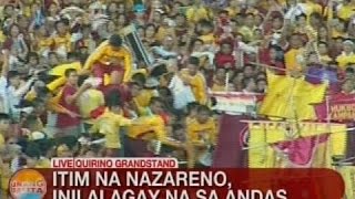 UB: Itim na Nazareno, inilalagay na sa andas