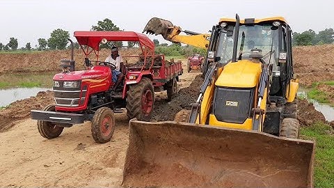 New Jcb 3dx Ecoxcellence Loading Mud On Mahindra Yuvo 415Di Tractor | All about Tractors and Jcb