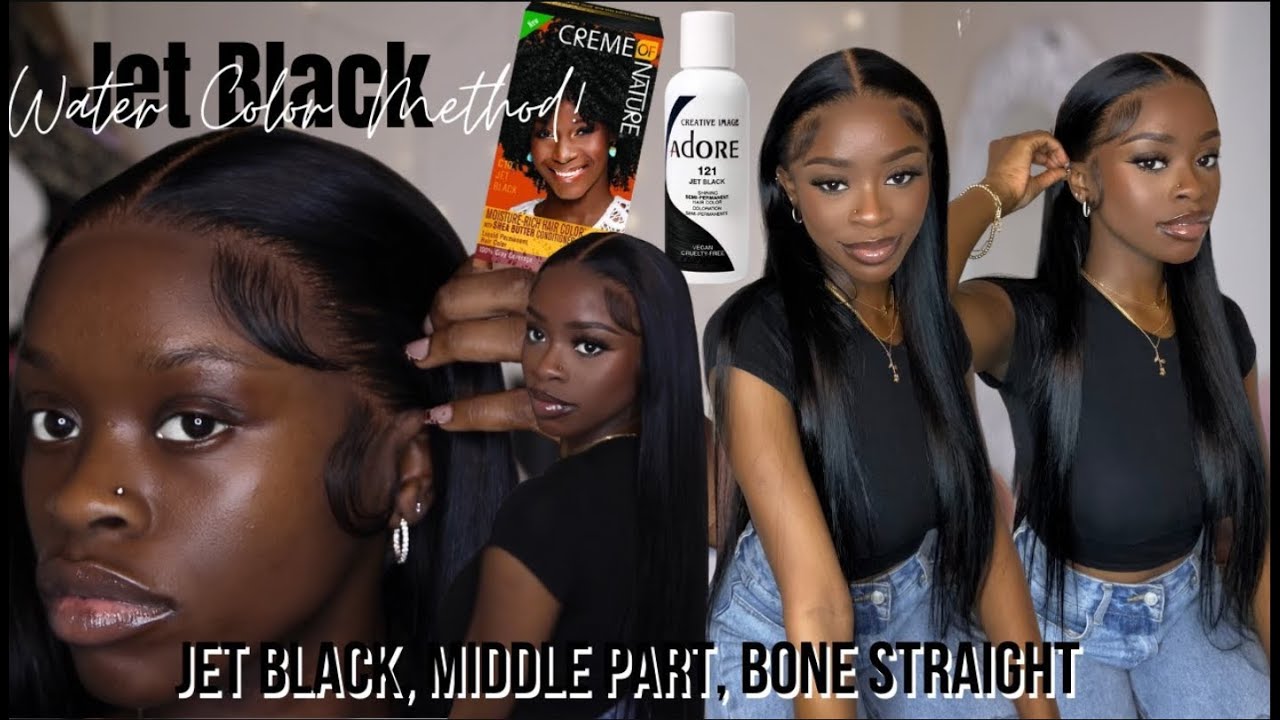 Start To Finish *Detailed* Jet Black Middle Part Bone Straight Wig Install | World New Hair