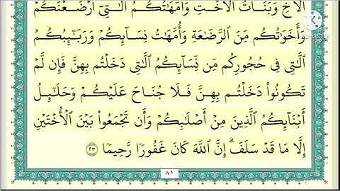 سورة النساء صفحه ٦ مكتوبه مكرره ١٠ مرات بصوت الشيخ ياسر الدوسري