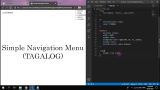 Simple Navigation Menu using HTML and CSS(TAGALOG)