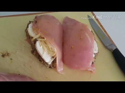 Stuffed Chicken Breasts Wrapped In Bacon