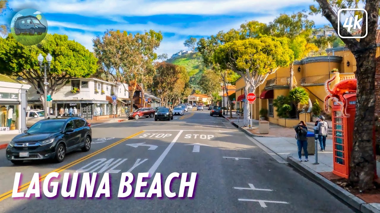 LAGUNA BEACH, California - 4K DRIVING TOUR – with Captions