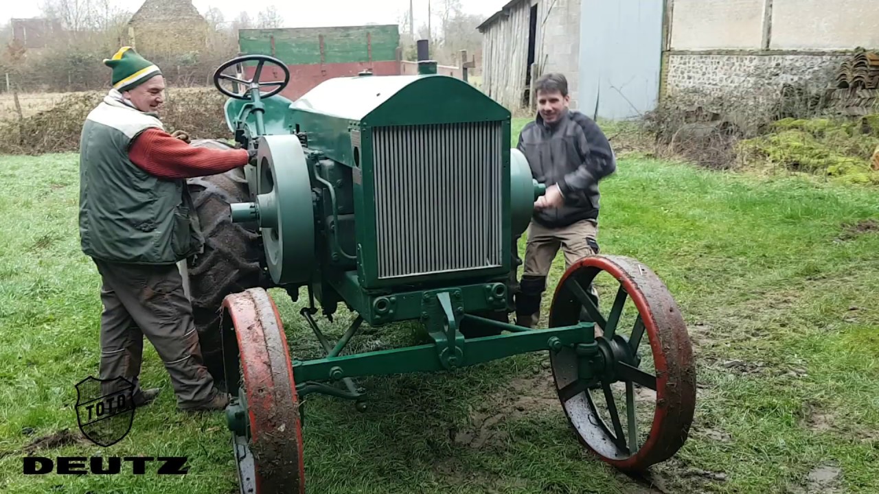 Demarrage Manivelle Du Tracteur Deutz Mtz 3 De 1932 Youtube