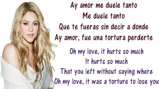 Shakira - La Tortura Lyrics in English and Spanish - ft Alejandro Sanz - A torture - Translation & M