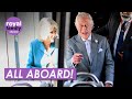 Tickets please! Cheerful King and Queen ride Bordeaux’s Electric Tram