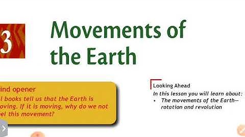Chapter - 3 Movement of the Earth. 09-07-2020