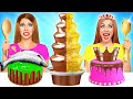 Rich girl vs poor girl chocolate fondue challenge  funny situations by multi do food challenge