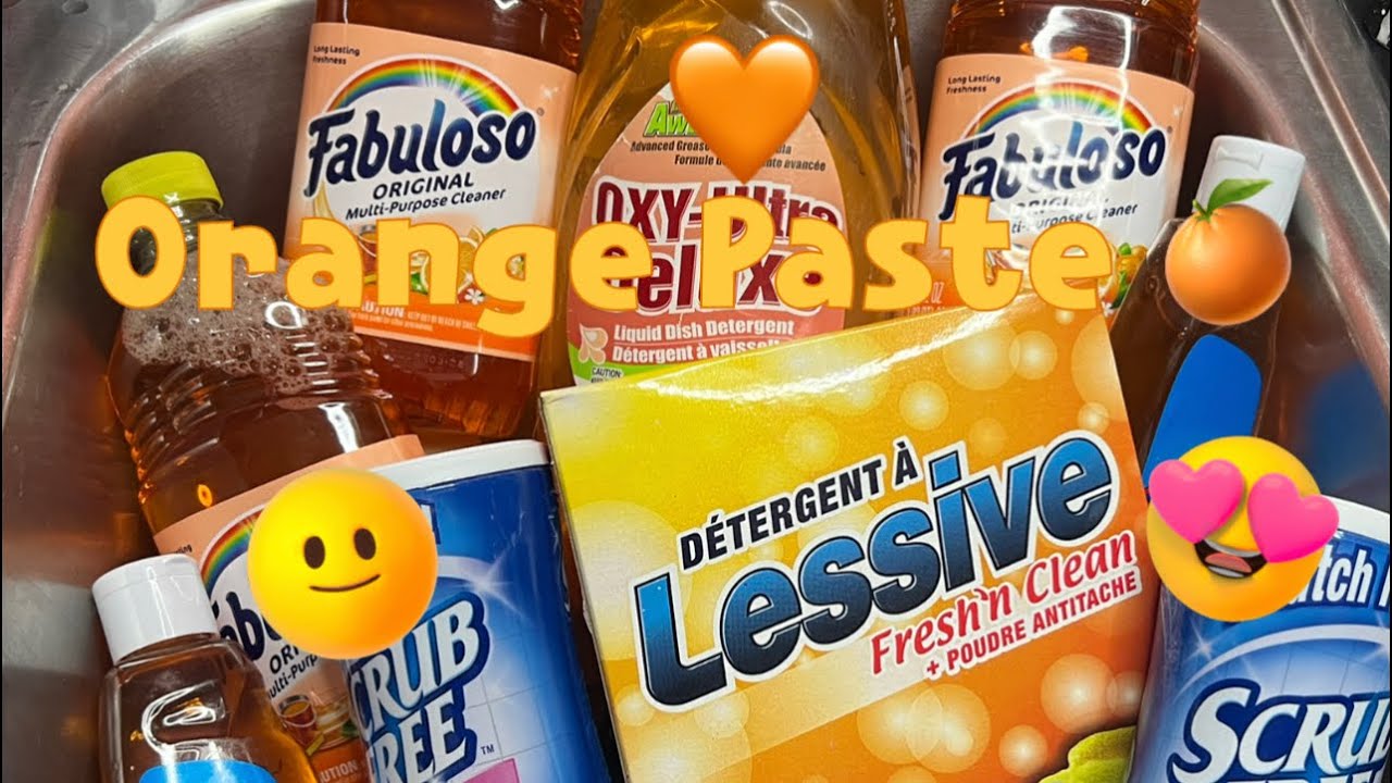 ASMR ODDLY SATISFYING Orange Watery paste Fabuloso, laundry detergent