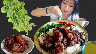 Sungur Ko Masu Rakti Rakheko Daal Special Farsi Ko Munta Sang Ek Thal Local Chamal Ko Bhat Mukbang 