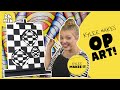 Kylee Makes Op Art - Video for Kids - Optical Art Movement - Easy Illusion Drawings - Magic Eye Art