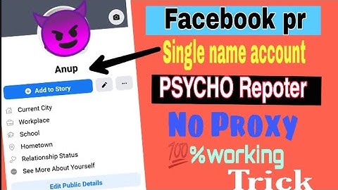How to make singal  name  Facebook Account | My Tricker 2M | 💯%work