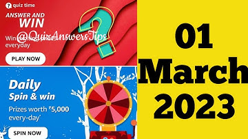 Amazon Quiz Answers Today l Amazon Quiz Answers Today | 01 March 2023