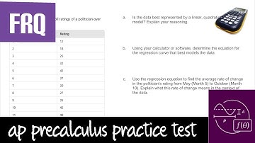 AP Precalculus Practice Test: Unit 1 FRQ#4 TI-84+ Cubic Model, Regression, Average Rate of Change