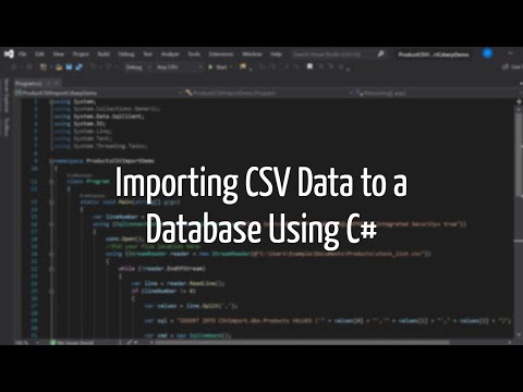 How to Import CSV Data to a Database Using C#