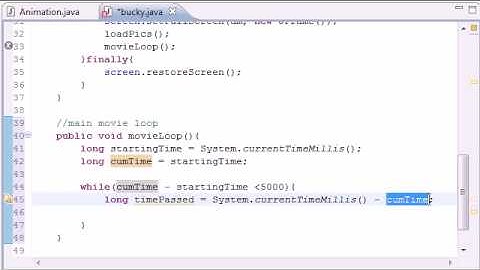 Java Game Development - 12 -  Main Movie Loop