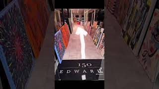 Unloading art in the city. Follow the arrows to the new gallery reveal #cityart #brisbanecity #art