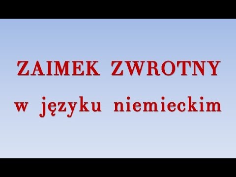 Zaimki zwrotne niemiecki