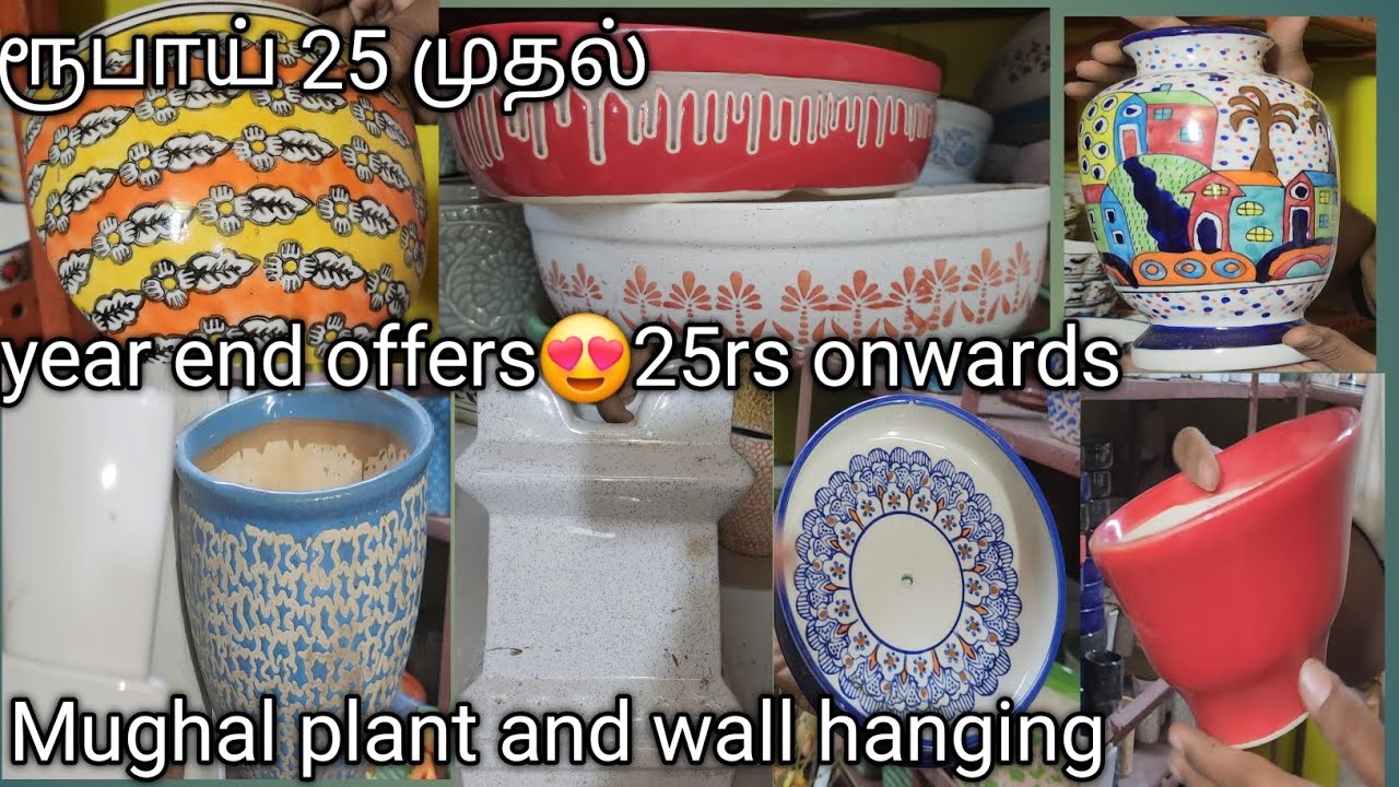 40rs onwards 🥳Mughal-Inspired Ceramic Planters & Vases"Elegant Twist puliyanthoppu 